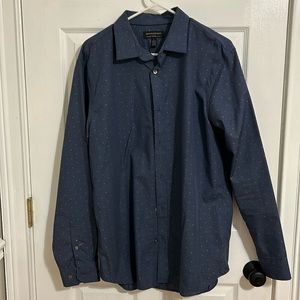 Navy and Pink dotted dress shirt